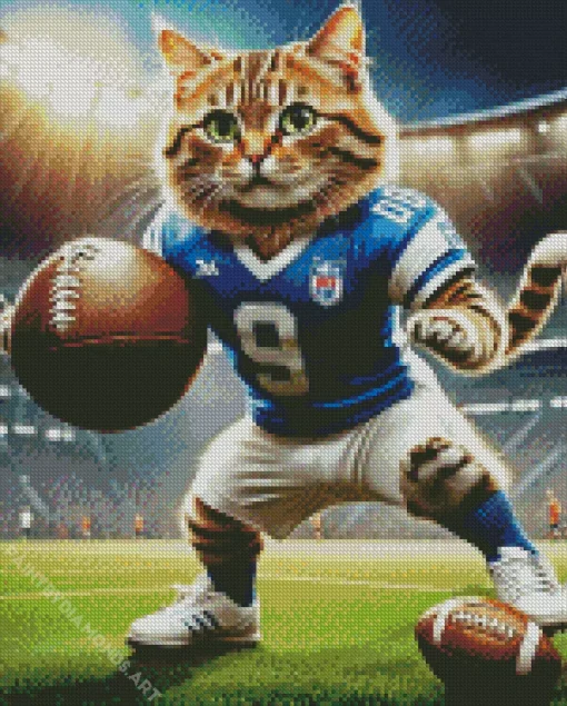 Footballer Cat Diamond Painting