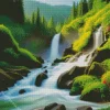 Forest Waterfall Landscape Diamond Painting