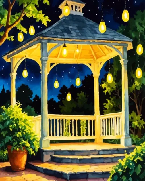 Gazebo And Lights Diamond Painting