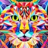 Geometric Abstract Cat Diamond Painting