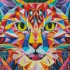 Geometric Abstract Cat Diamond Painting