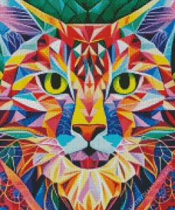 Geometric Abstract Cat Diamond Painting