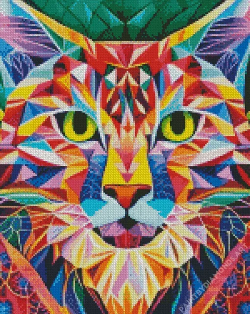 Geometric Abstract Cat Diamond Painting