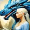 Girl And Dragon Diamond Painting