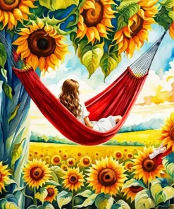 Girl Hammock Diamond Painting