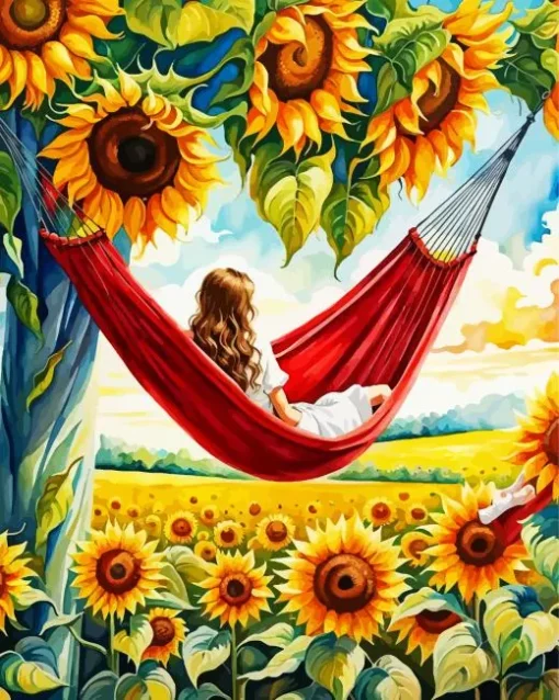 Girl Hammock Diamond Painting