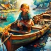 Girl In Boat Diamond Painting