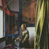 Girl Reading A Letter At An Open Window Diamond Painting