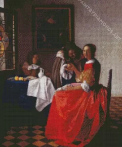 Girl With The Wine Glass Diamond Painting