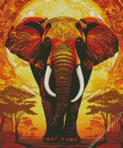 Golden Elephant Diamond Painting