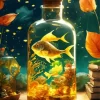 Golden Fish In A Bottle Diamond Painting