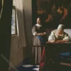 Lady Writing A Letter With Her Maid Diamond Painting