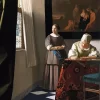 Lady Writing A Letter With Her Maid Diamond Painting