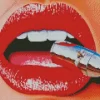 Lips Biting Bullet Diamond Painting