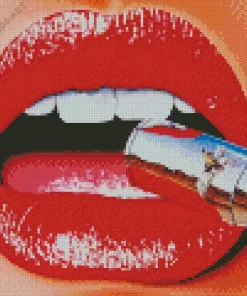 Lips Biting Bullet Diamond Painting