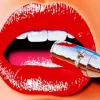 Lips Biting Bullet Diamond Painting