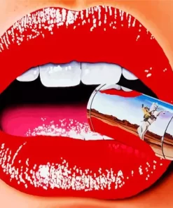 Lips Biting Bullet Diamond Painting