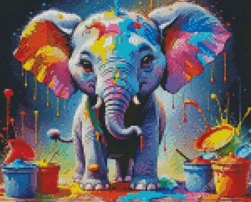 Little Colorful Elephant Diamond Painting