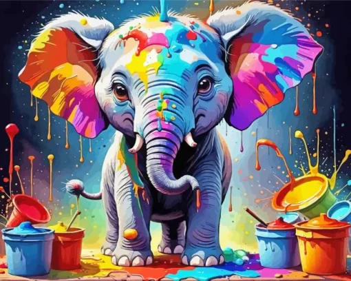 Little Colorful Elephant Diamond Painting