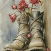 Old Flower On Shoes Diamond Painting