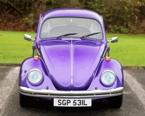 Purple Volkswagen Beetle Diamond Painting