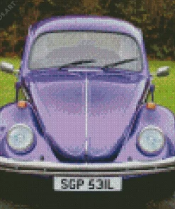 Purple Volkswagen Beetle Diamond Painting