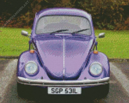 Purple Volkswagen Beetle Diamond Painting