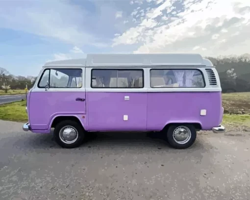 Purple Volkswagen Bus Diamond Painting