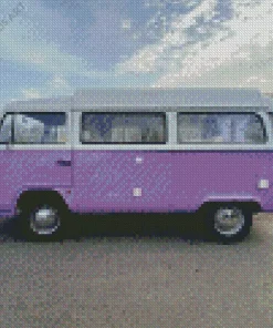 Purple Volkswagen Bus Diamond Painting