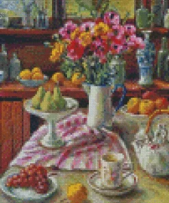 Ranunculus And Pears Olley Diamond Painting