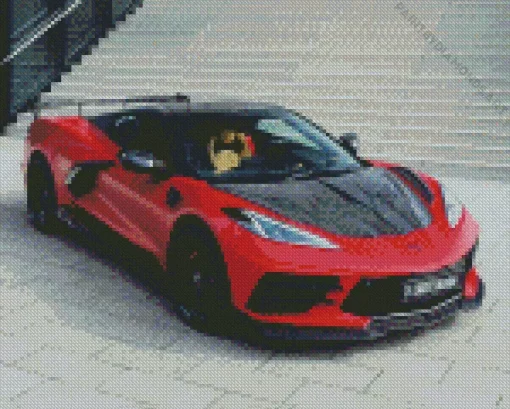 Red And Black Corvette Diamond Painting