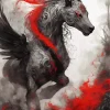 Red And Black Horse Diamond Painting