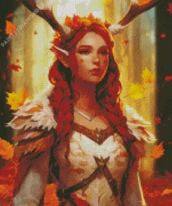 Redhead Female Centaur Druid Diamond Painting