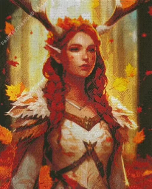 Redhead Female Centaur Druid Diamond Painting