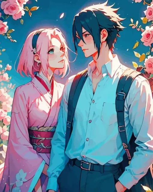 Sasuke Uchiha And Sakura Haruno Diamond Painting