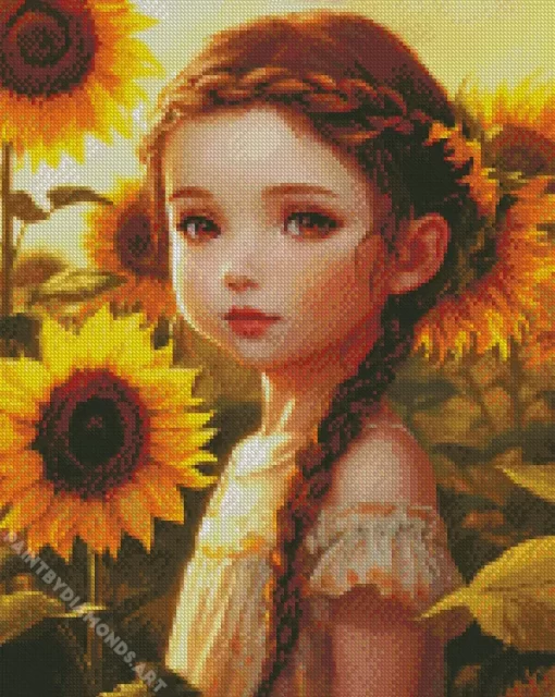 Sunflower Girl Diamond Painting