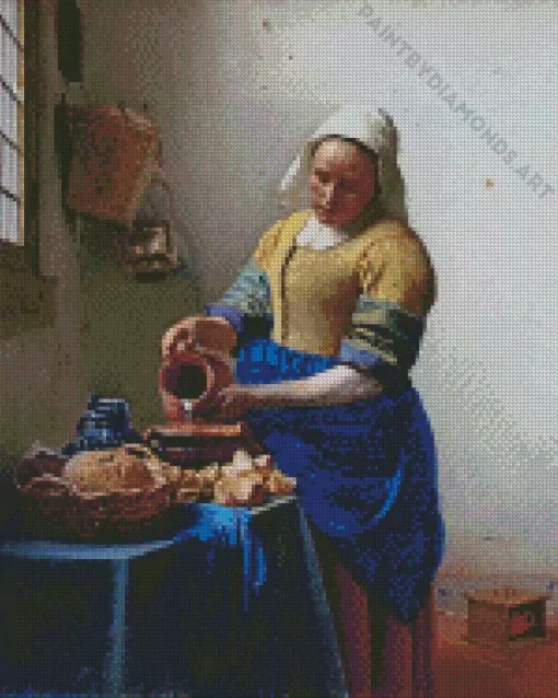 The Milkmaid by Johannes Vermeer Diamond Painting