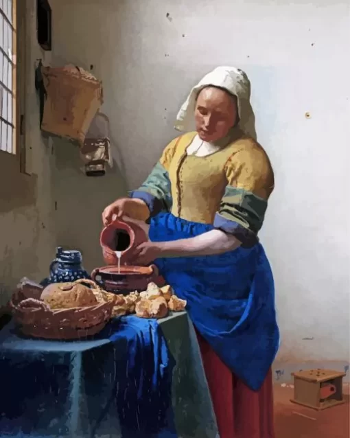 The Milkmaid by Johannes Vermeer Diamond Painting