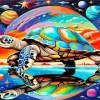 Turtle And Planets Diamond Painting