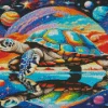 Turtle And Planets Diamond Painting