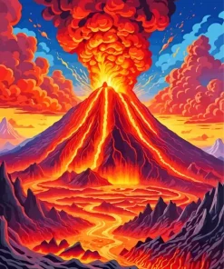 Volcano Art Diamond Painting