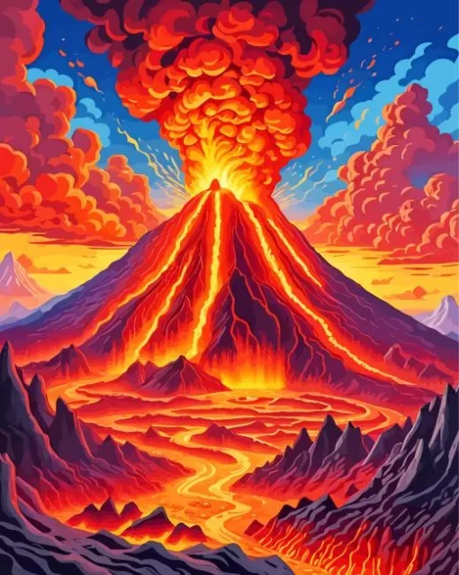 Volcano Art Diamond Painting