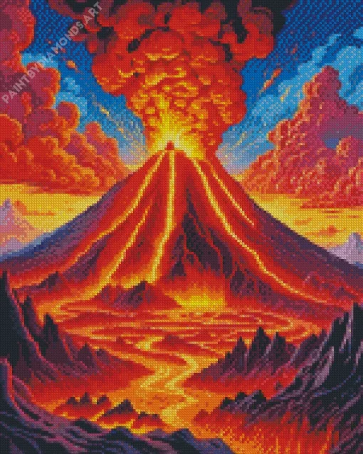 Volcano Art Diamond Painting