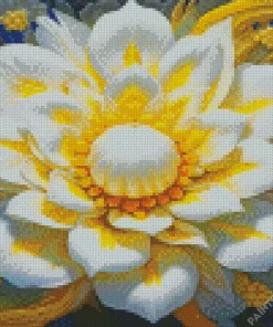 White and Yellow Flower Diamond Painting