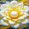 White and Yellow Flower Diamond Painting