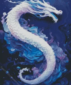 White Chinese Dragon Diamond Painting