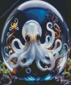 White Ghost Octopus Diamond Painting