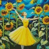 Yellow Elegant Ballerina Diamond Painting