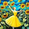 Yellow Elegant Ballerina Diamond Painting