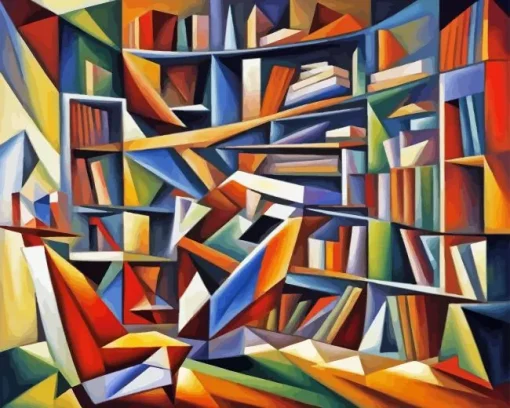 Abstract Book Shelf Diamond Painting